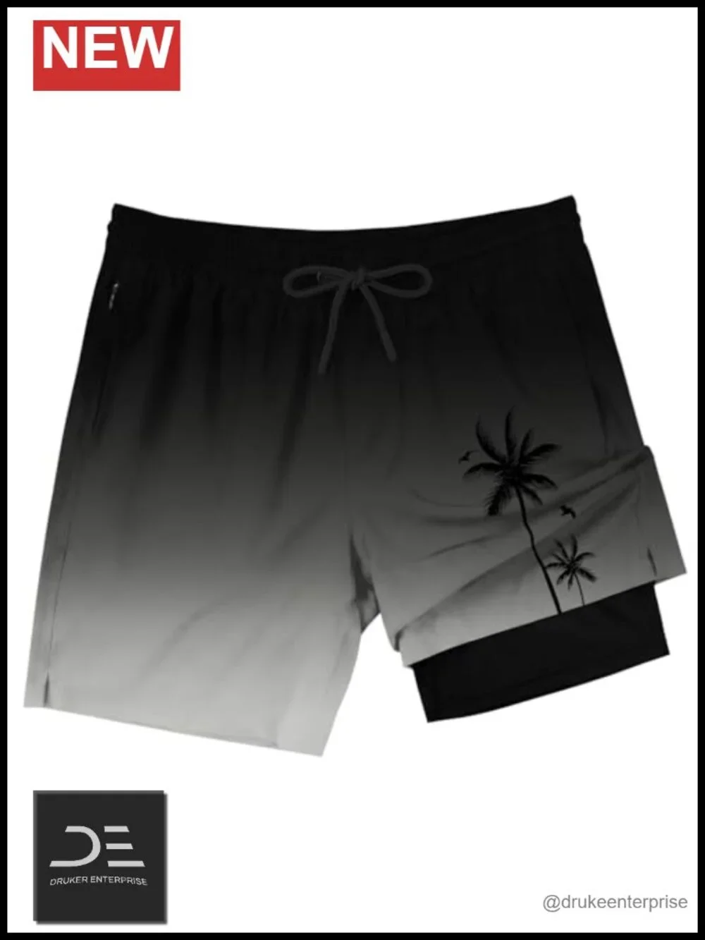 Men Swim Trunks with Compression Liner 7